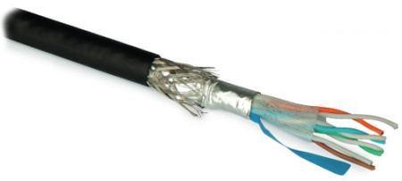 Hyperline ISF4-C5e-P-IO (куски) Кабель для сетей Industrial Ethernet категория 5e 4x2x24/7 AWG многопроволочные жилы (patch) SF/UTP для внутренней и внешней прокладки (-45°C - +70°C) PVC (UV)