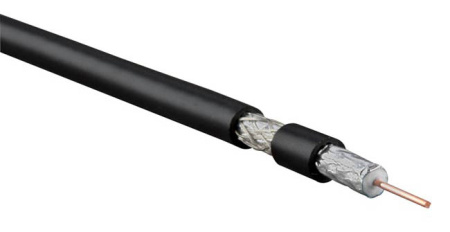 Hyperline COAX-RG6-CU-100 Кабель коаксиальный RG-6 75 Ом (ТВ SAT CATV) жила - 1.00 мм (медь solid) экран - фольга+оплетка(луженная медь 48%)+фольга общий диаметр 6.9мм изоляция PVC (-20°С – +75°С) (бухта 100 м)