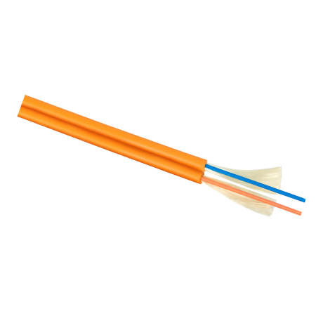Cabeus TB-ZIP-5-02T-LSZH-IN-25 Кабель волоконно-оптический 50/125 (OM2) многомодовый, 2 волокна, плотное буферное покрытие (tight buffer), zip cord, для внутренней прокладки ( -25C ~ +50), LSZH, оранжевый, (F50020200O)