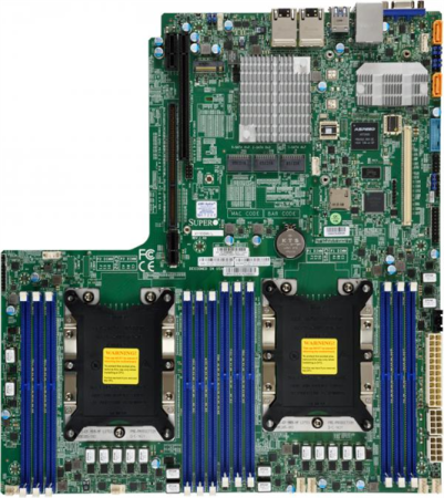 Supermicro Motherboard 2xCPU X11DDW-L 2nd Gen Xeon Scalable TDP 205W/ 12xDIMM/ 14xSATA/ C621 RAID 0/1/5/10/ 2xGE/ 1xPCI-Ex32 LR Slot,1xPCI-Ex16 RL Slot,1xAOM/ M.2 PCI-E 3.0 x4(WIO)(Bulk)