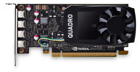 PNY Nvidia Quadro P1000 4GB GDDR5, 128-bit, PCIEx16 3.0, mini DP 1.4 x4, Active cooling, TDP 47W, LP, Bulk (4 mDP to DP, 1 x mDP to DVI-D SL, 1 x LP Bracket, 1 Driver&QIG included),(YPVCQP1000V2BLK1)