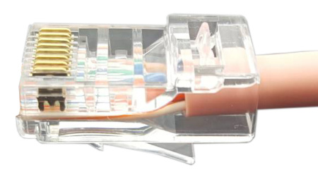 Hyperline PLEZ-8P8C-U-C6-100 Разъем легкой оконцовки RJ-45 (8P8C) под витую пару категория 6 (50 µ"/ 50 микродюймов) универсальный (для одножильного и многожильного кабеля) (100 шт.)