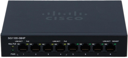 Коммутатор Cisco 110 series SG110D-08HP-EU