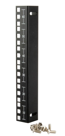Hyperline CPR10-9U-236-RAL9004 10" монтажный профиль высотой 9U расстояние между центрами отверстий крепления оборудования 236 мм для шкафов TDC цвет черный (RAL 9004) (2 шт. в комплекте)