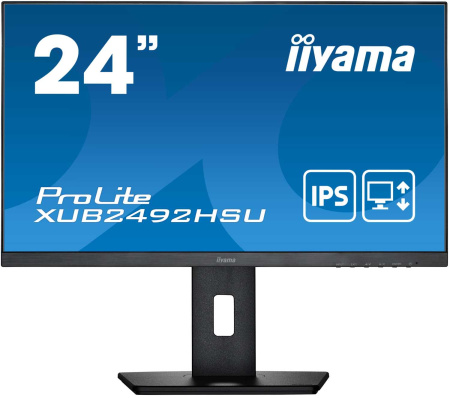 Монитор LCD 24" ETE IPS-panel, 1920x1080, 15cm Height Adj. Stand, Pivot, 250cd/m, Speakers, VGA, HDMI, DisplayPort, 4ms, USB-HUB (23,8" VIS)