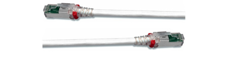 Siemon ZM6A-S03M-02 Z-MAX Патч-корд S/FTP категория 6A 26AWG RJ45-RJ45 T568A/B CM LSOH 3 м белый прозрачные колпачки