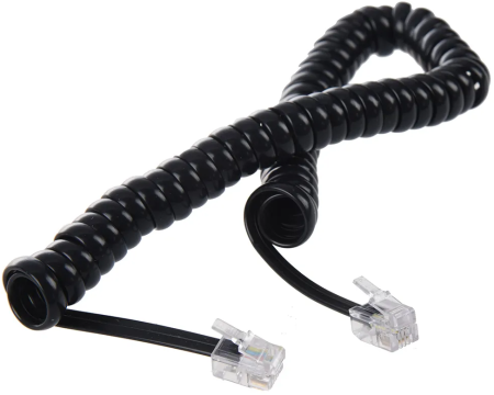 Greenconnect Телефонный шнур витой для трубки 2.0m 4P4C (джек 4p4c - jack 4p4c) черный