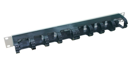 ZPAS WNK-811-000 19" Кабельный организатор высотой 1U 44х483х80 мм(ВхШхГ) с пластмассовыми кольцами цвет серый (RAL7035)