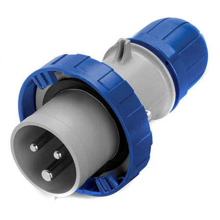 DKC / ДКС DIS2183233F Вилка кабельная прямая безвинтовой зажим 32А 2P+E IP67 6ч для сечения кабеля 25-60мм2 230В цвет синий
