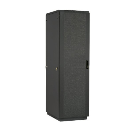 Шкаф телекоммуникационный напольный 47U (600 Х 1000) дверь перфорированная 2 шт., цвет черный