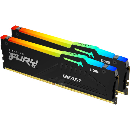 Память оперативная/ Kingston 32GB 6000MT/s DDR5 CL40 DIMM (Kit of 2) FURY Beast RGB