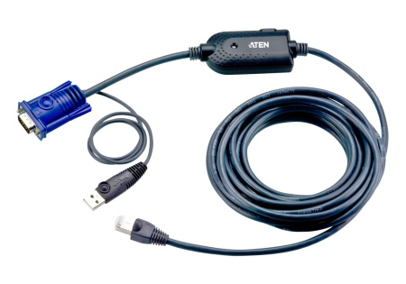 Модуль удлинителя, SVGA+KBD+MOUSE USB, 4.5 метр., для подкл. комп. к перекл. KH15xxA/KH15xxAi/KL15xxA/KH25xxA, макс.разреш. 1600х1200, RJ45+HD-DB15+USB A-тип, Female+2xMale, без Б.П., (DDC2B)/ USB CPU Module/cat 5 cable for KH2516A