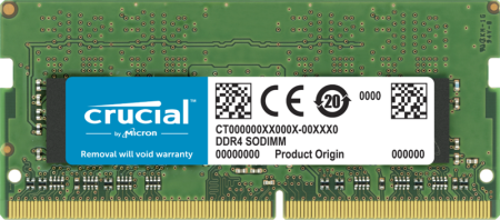 Crucial by Micron DDR4 32GB 3200MHz SODIMM (PC4-25600) CL22 2Rx8 1.2V (Retail), 1 year