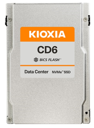 KIOXIA Enterprise SSD 7680GB U.3 15mm (2,5" SFF) CD6-R, NVMe 1.4/PCIe 4.0 1x4, R6200/W4000MB/s, IOPS(R4K) 1000K/85K, MTTF 2,5M, 1DWPD/5Y (Read Intensive), 96-layer 3D-TLC (BiCS Flash™)
