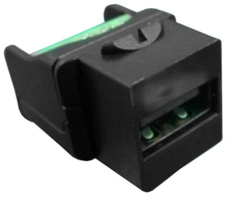 Hyperline KJ1-USB-A2-SCRW-BK Вставка формата Keystone Jack USB 2.0 (Type A) под винт ROHS черная