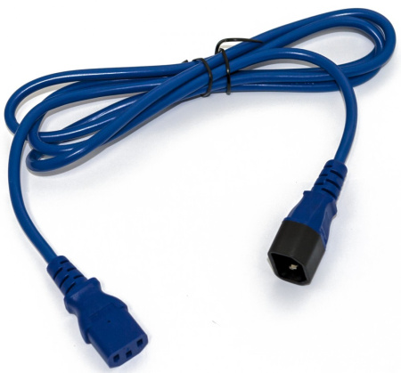 Hyperline PWC-IEC13-IEC14-1.8-BL Кабель питания монитор-компьютер IEC 320 C13 - IEC 320 C14 (3x0.75) 10A прямая вилка 1.8 м цвет синий