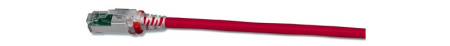 Siemon ZM6A-01M-03 Z-MAX Патч-корд UTP категория 6A 26AWG RJ45-RJ45 T568A/B CMG 1 м красный прозрачные колпачки