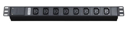 Hyperline SHT19-8IEC-2.5IEC Блок розеток для 19" шкафов горизонтальный 8 x IEC 320 C13 (10A) 230 В кабель питания 3х1мм2 длина 2.5 м с вилкой IEC 320 C14 482.6 мм x 44.4 мм x 44.4 мм (ДхШхВ)