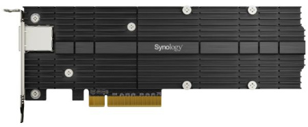 Synology M.2 SSD-NVME adapter M.2 2110/2080,2 slots m.2 key , 10 Gigabit port RJ-45, PCIe 3.0 x8 adapter (FH bracket)'