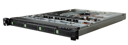 Rikor 1U Server RP6104 noCPU(2)2nd GenScalable HS/TDP 150W/ no DIMM(16)/HDD(4)LFF / 4x1Gbe/ 1xFH/1xM.2 PCI-E x4, 1xM.2 SATA /2x650W