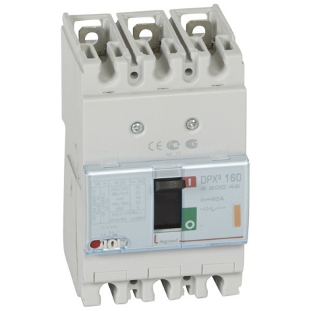 LEGRAND 420042 Автоматический выключатель с термомагнитным расцепителем серия DPX3 160 40A 25kA 3-полюсный