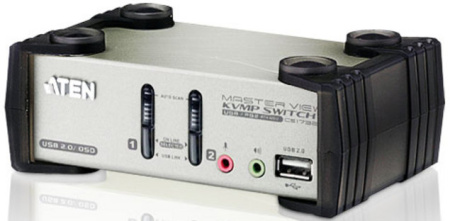 Переключатель консоли электронный, 2 порта PS/2/ 2 Port USB2.0 KVMP Switch with OSD
