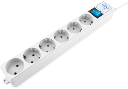 Surge protector Power Cube Pro 1,9 m, LC circuit, 6 outlets (white) 16A / 3,5kVt 