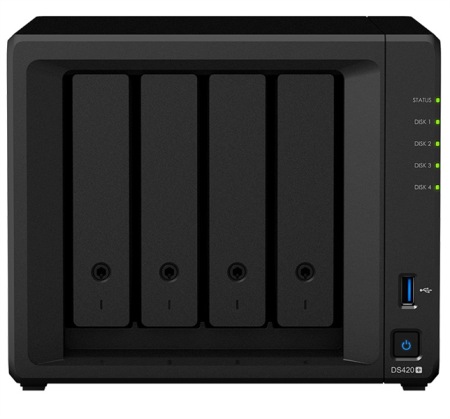Synology QC2,0GhzCPU/2GB(upto6)/RAID0,1,10,5,6/up to 4HDDs SATA(3,5' or 2,5')/2xUSB3.0/2GigEth/iSCSI/2xIPcam(up to 25)/1xPS/3YW(repl DS418play)'