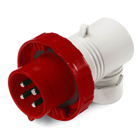 DKC / ДКС DIS2261636 Вилка кабельная угловая винтовой зажим 16A 3P+E IP67 для сечения кабеля 15-25мм2 400В цвет красный