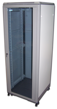 Шкаф 19" Eco, 21U 600x600, серый, дверь стекло
