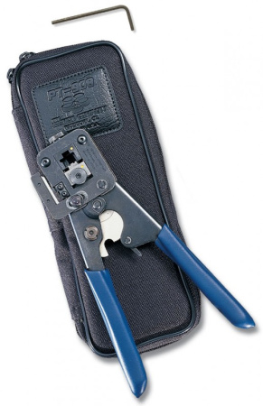 Siemon PT-908 Обжимной инструмет со встроенным лезвием для обрезки/очистки круглого кабеля 8-позиционной обжимной головкой в нейлоновой сумке