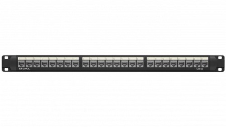 DKC / ДКС RN5PPF24 Патч-панель 19", 1U, 24 порта RJ45, категория 5e, экранированная, цвет черный