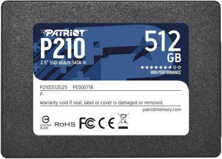 PATRIOT SSD P210 512Gb SATA-III 2,5”/7мм P210S512G25