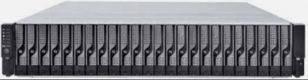 Infortrend 2U/24bay dual controller 4x 12GbSAS ports, 2x(PSU+FAN module), 24x GS 2.5" drive trays, 2x 12G to 12GSAS cables for 12G storage or expansion enclosure and 1xRackmount kit (JB 3024RBA)