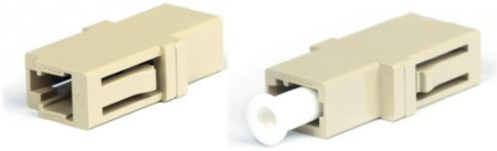 Hyperline FA-P00Z-LC/LC-N/WH-BG Оптический проходной адаптер LC-LC MM simplex корпус пластиковый бежевый белые колпачки