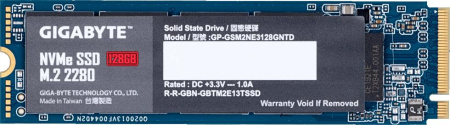 GIGABYTE SSD 128GB, TLC, M.2 (2280), PCIe Gen 3.0 x4, NVMe, R1550/W550