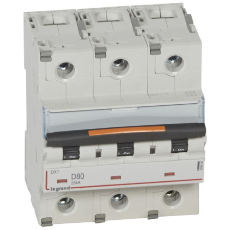 LEGRAND 409840 Автоматический выключатель серия DX3 D80A 25кА 3-полюсный
