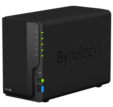 Synology DC 2,0GhzCPU/2GB(upto6)/RAID0,1/up to 2HDDs SATA(3,5' 2,5')/2xUSB3.0/2GigEth/iSCSI/2xIPcam(up to 25)/1xPS /2YW (repl DS218+)