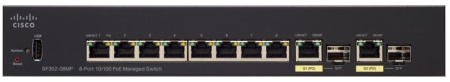 Коммутатор Cisco SF352-08MP-K9-EU Коммутатор Cisco SF352-08MP 8-port 10/100 Max-POE Managed Switch SF352-08MP-K9-EU