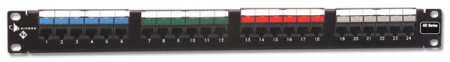 Siemon HD5-24 Патч-панель 19" 24 порта категория 5e неэкранированная универсальная (T568A/B) 1U с задним кабельным организатором HD-RWM