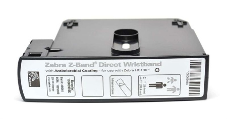Zebra Wristband, Polypropylene, 25.4x279.4mm; DT, Z-Band Direct, Adhesive closure, Картридж, 200/roll, 6/box,