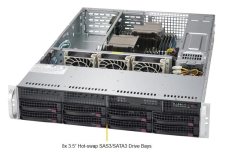 Supermicro SERVER SYS-6028R-WTR (X10DRW-i, CSE-825TQ-R740WB) (LGA2011-R3 DUAL,C612, 16xDDR4 RDIMM/LRDIMM Up to 1 TB, SVGA, 4x PCI-E 3.0 x8 (2 FHFL, 2 FHHL), SATA RAID, 8x3.5" HotSwap,2xGbLAN,2U,rackmount,740W redundant)