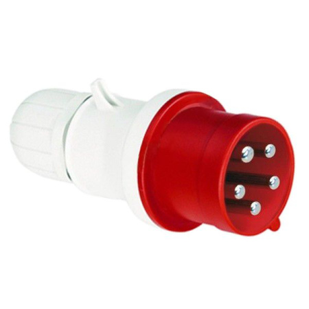 DKC / ДКС DIS2133237 Вилка кабельная прямая винтовой зажим 32А 3P+N+E IP44 6ч для сечения кабеля 25-60мм2 400В цвет красный