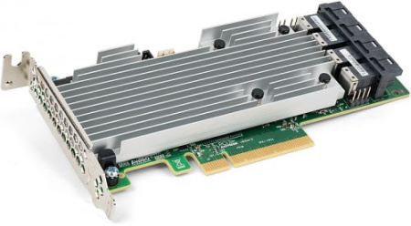 Broadcom/LSI 9361-16I (05-25708-00) (PCI-E 3.0 x8, LP), QIG, LP bracket, SGL SAS 12G, RAID 0,1,5,6,10, 50,60, 16port (4*intSFF8643), 2GB onboard, каб.отдельно