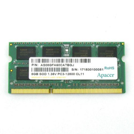 Apacer DDR3 8GB 1600MHz SO-DIMM (PC3-12800) CL11 1.35V (Retail) 512*8 (AS08GFA60CATBGJ/DV.08G2K.KAM)