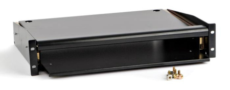Hyperline TMKP-220-RAL9004 Выдвижная полка для клавиатуры с панелью для мыши цвет черный (RAL 9004)