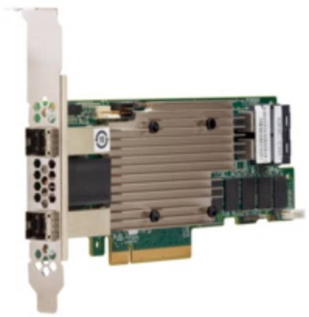 Broadcom/LSI 9480-8i8e (05-50031-00) (PCI-E 3.1 x8, LP) Tri-Mode SAS/SATA/PCIe(NVMe) 12G, RAID 0,1,5,6,10,50,60, 16port (2*intSFF8643 + 2*extSFF8644), 4GB onboard, каб.отдельно