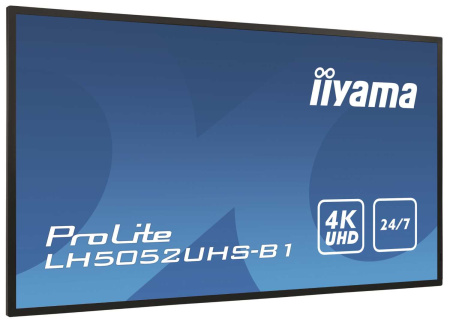 Панель Iiyama 50" LH5052UHS-B1 черный VA LED 16:9 DVI HDMI M/M матовая 4000:1 500cd 178гр/178гр 3840x2160 D-Sub DisplayPort Ultra HD USB 14.8кг