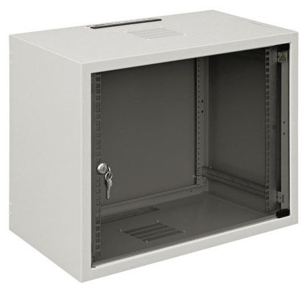 ZPAS WZ-3715-01-05-011 Шкаф настенный 19-дюймовый (19") серия SJ2 18U 871x600х600 со стеклянной дверью цвет серый (RAL 7035) (собранный)