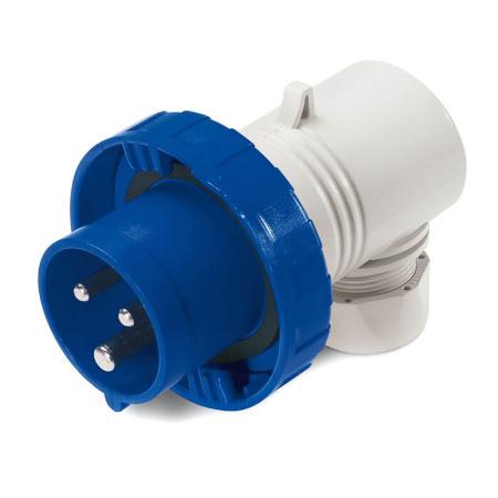 DKC / ДКС DIS2261633 Вилка кабельная угловая винтовой зажим 16A 2P+E IP67 для сечения кабеля 15-25мм2 230В цвет синий
